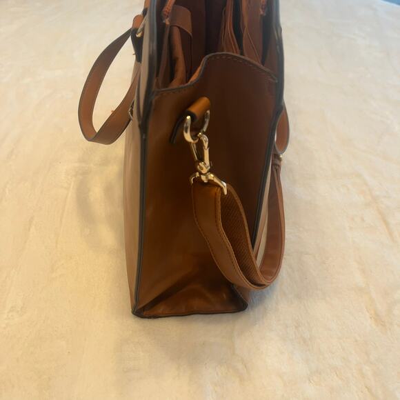 Missnine Camel Brown Laptop Bag with Padded Sleeve and Accent Scarf Workwear - Picture 10 of 14
